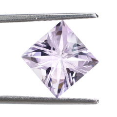 PINK AMETHYST CHECKER TOP PRINCESS BACK LAZER CUT SQUARE LITE (DES#21) 10MM 4.65 Cts.