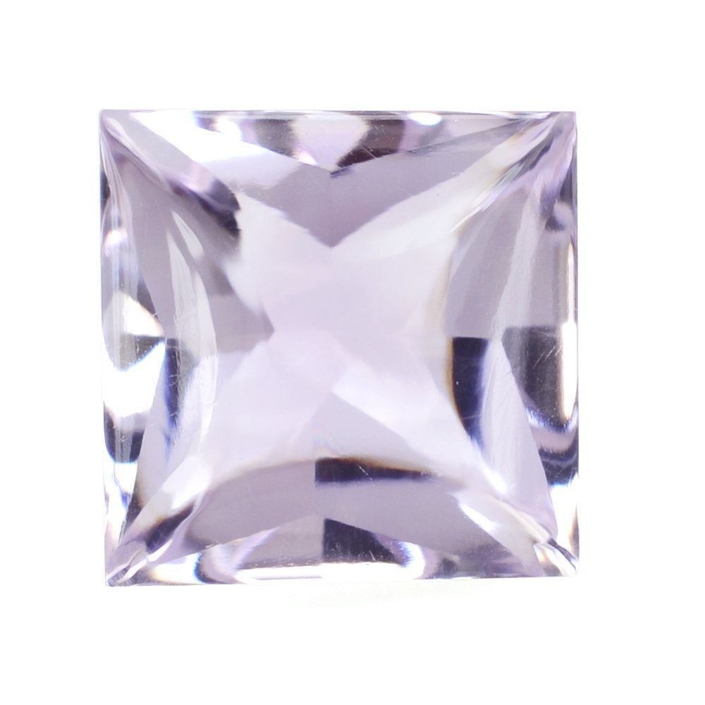 PINK AMETHYST BUFFTOP PRINCESS CUT SQUARE (LITE) 10MM 4.46 Cts.