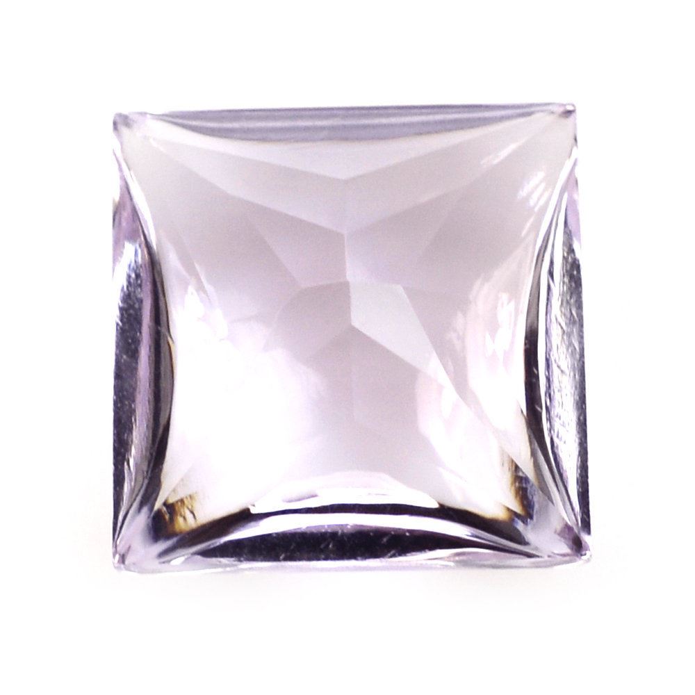 PINK AMETHYST BUFFTOP PRINCESS CUT SQUARE (LITE) 10MM 4.46 Cts.