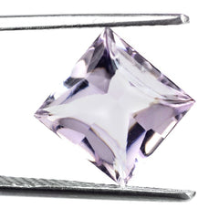 PINK AMETHYST BUFFTOP PRINCESS CUT SQUARE (LITE) 10MM 4.46 Cts.