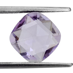 PINK AMETHYST ROSE CUT BRIOLETTE CUSHION 10MM 3.28 Cts.