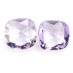 PINK AMETHYST ROSE CUT BRIOLETTE CUSHION 10MM 3.28 Cts.