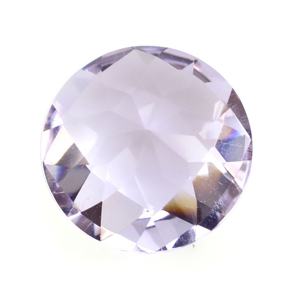 PINK AMETHYST CHECKER CUT ROUND 10MM 3.12 Cts.