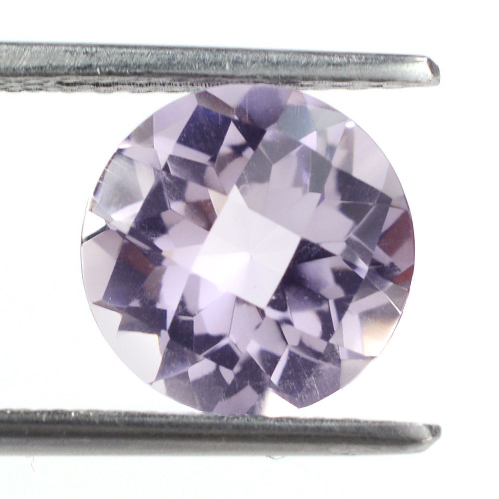PINK AMETHYST CHECKER CUT ROUND 10MM 3.12 Cts.