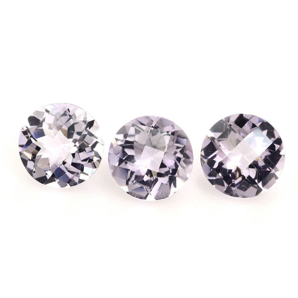 PINK AMETHYST CHECKER CUT ROUND 10MM 3.12 Cts.