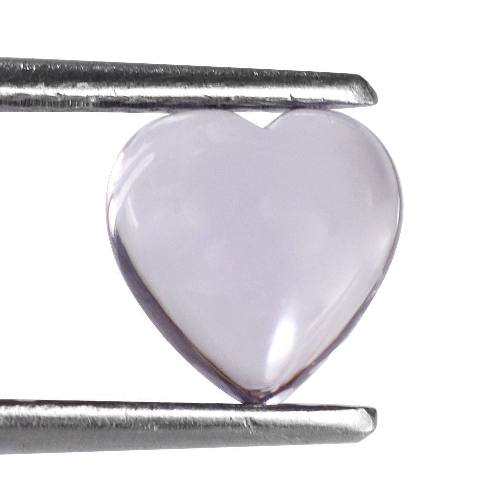 PINK AMETHYST PLAIN HEART CAB 8MM 1.84 Cts.