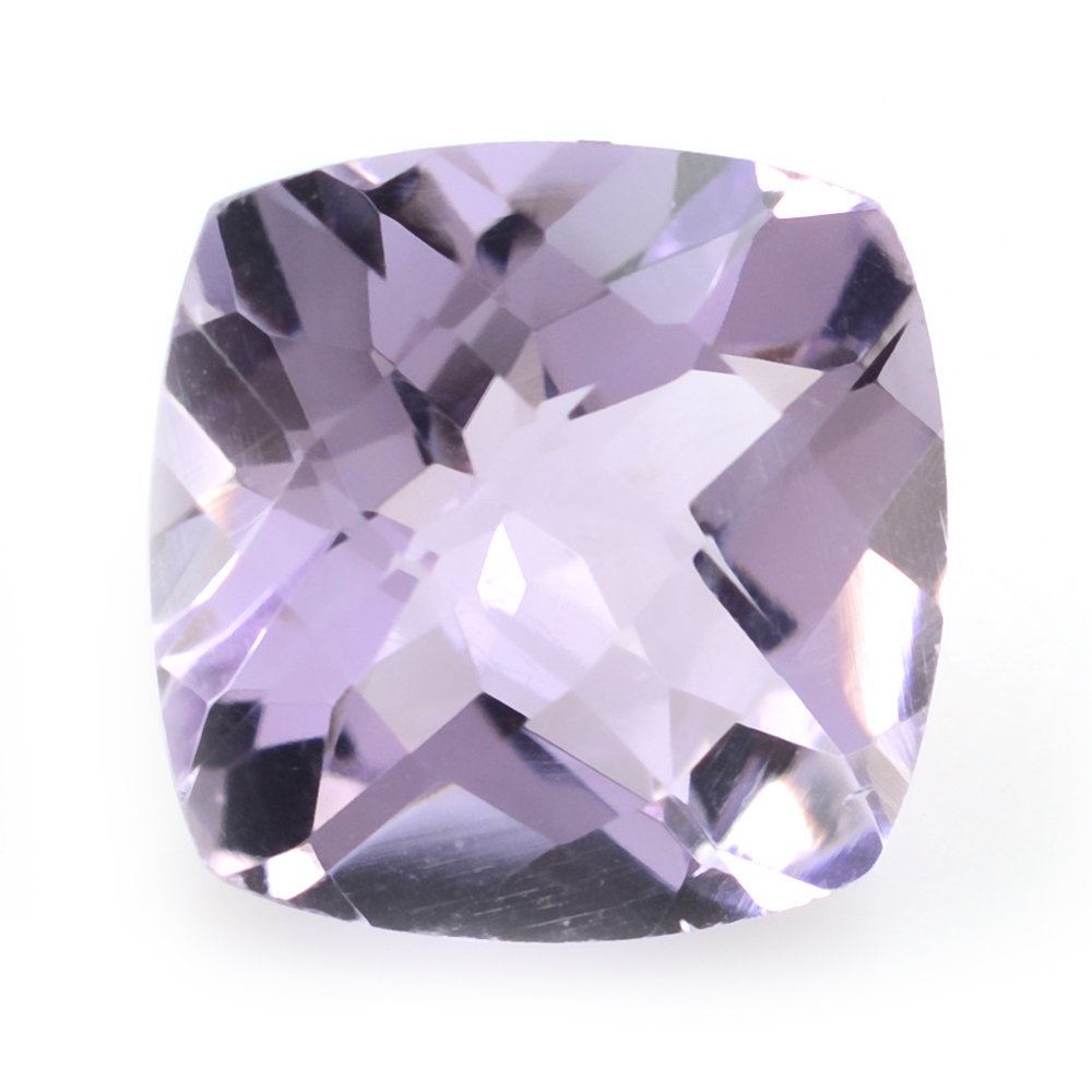 PINK AMETHYST CHECKER CUT CUSHION (SI) 10MM 3.77 Cts.