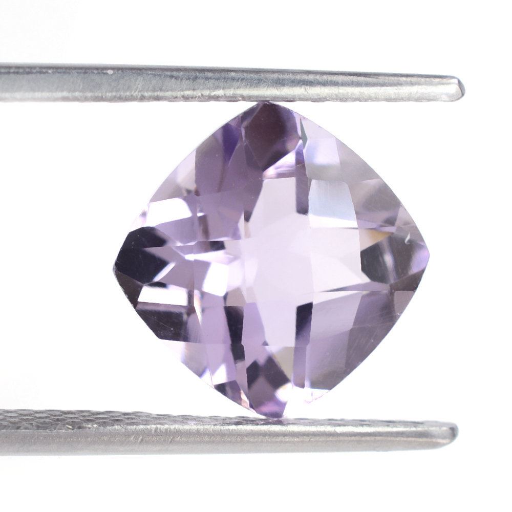 PINK AMETHYST CHECKER CUT CUSHION (SI) 10MM 3.77 Cts.