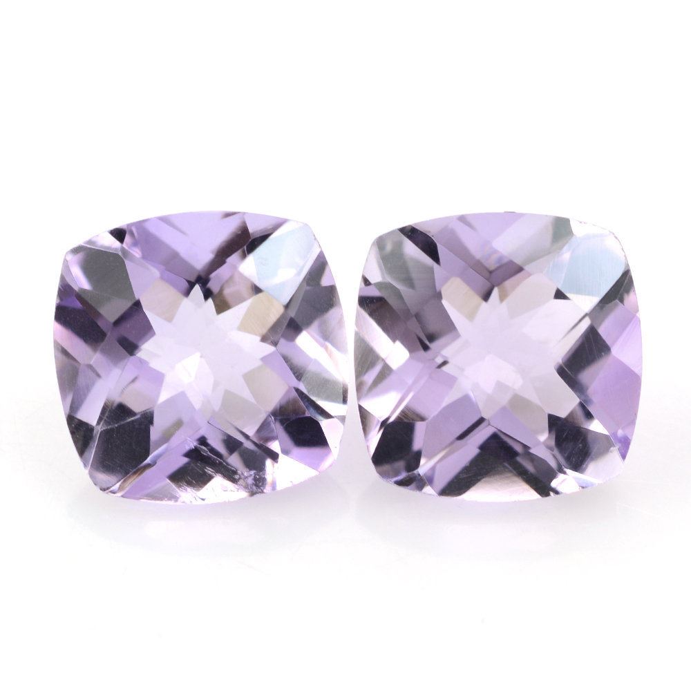 PINK AMETHYST CHECKER CUT CUSHION (SI) 10MM 3.77 Cts.