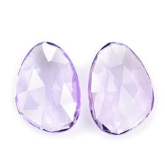 PINK AMETHYST ROSE CUT BRIOLETTE IRREGULAR PEARISH 16X11MM 5.04 Cts.