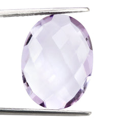 PINK AMETHYST BRIOLETTE OVAL 20X15MM 11.50 Cts.