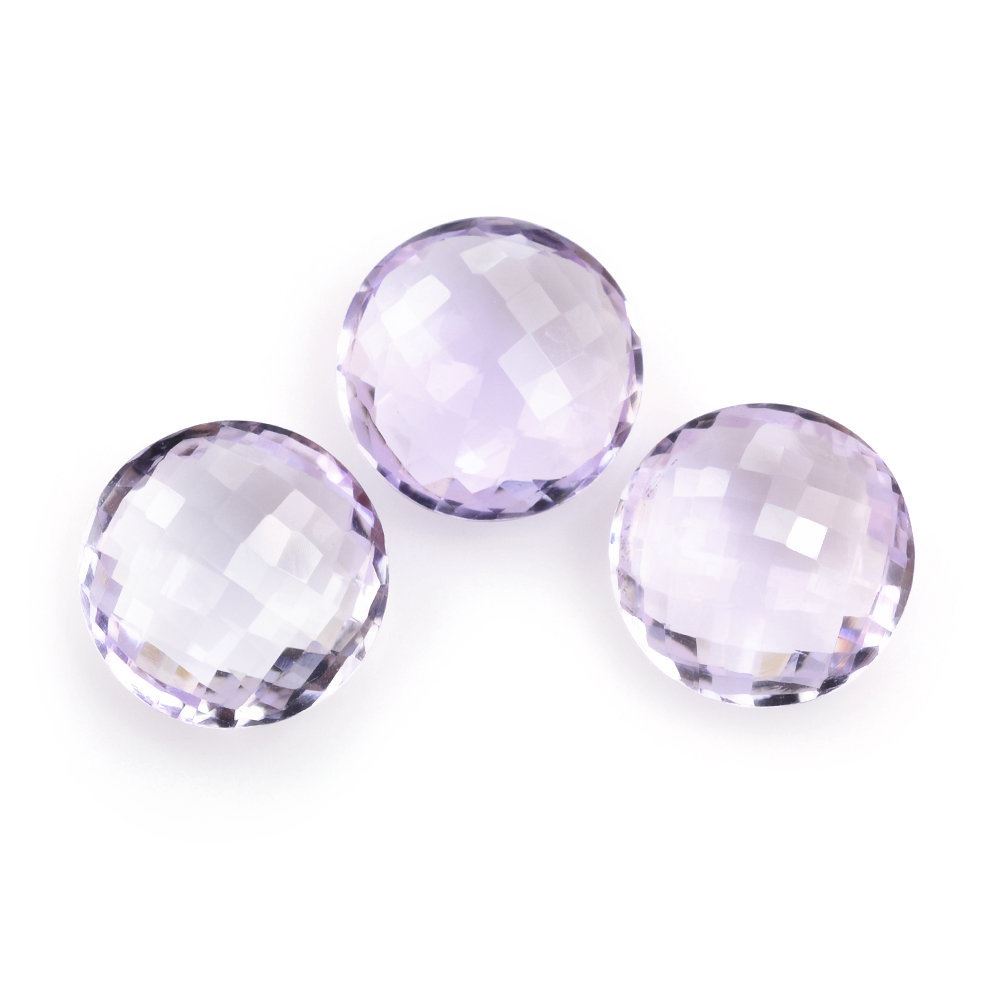 PINK AMETHYST BRIOLETTE ROUND 15MM 9.43 Cts.