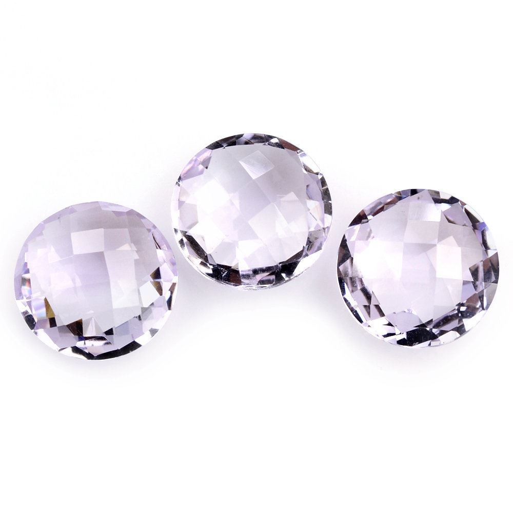 PINK AMETHYST BRIOLETTE ROUND 13MM 5.93 Cts.