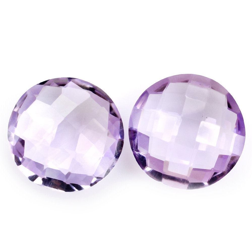 PINK AMETHYST BRIOLETTE ROUND 12MM 4.35 Cts.