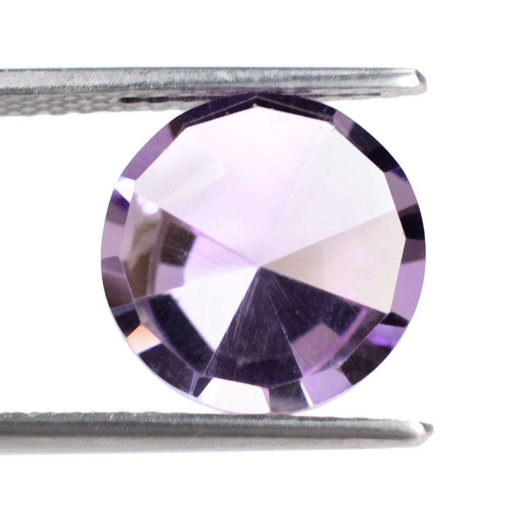 PINK AMETHYST MIRROR CUT ROUND 12MM 4.81 Cts.