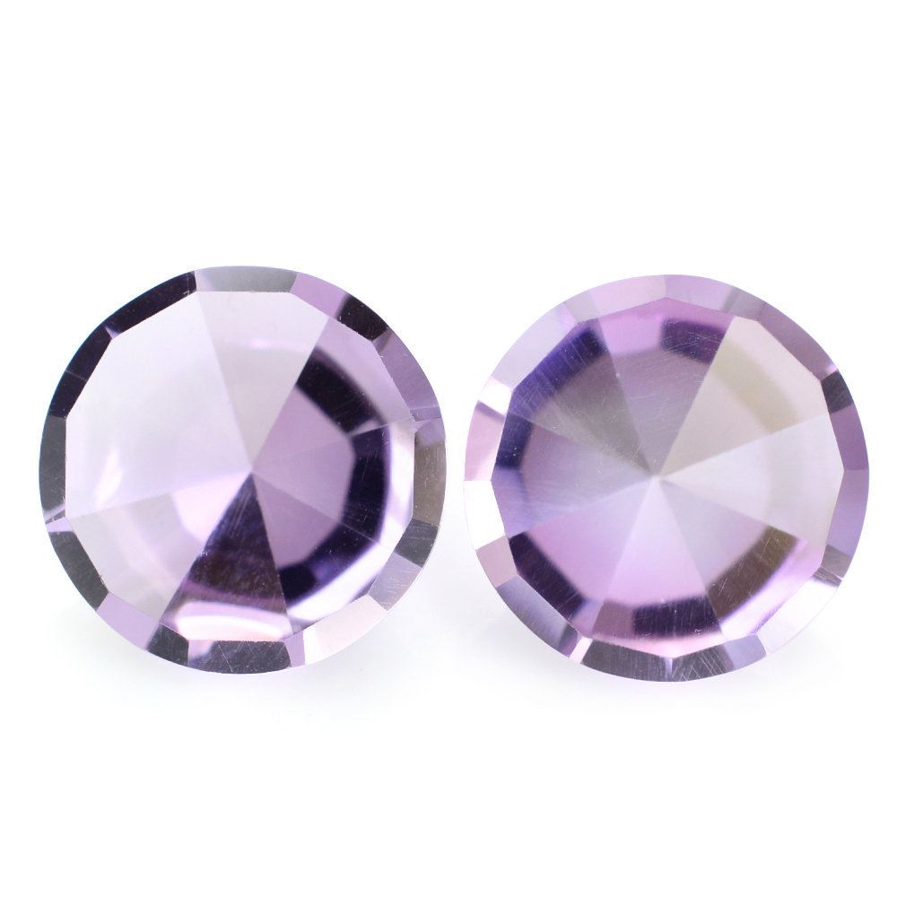 PINK AMETHYST MIRROR CUT ROUND 12MM 4.81 Cts.