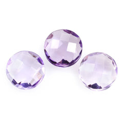PINK AMETHYST BRIOLETTE ROUND 12MM 6.53 Cts.