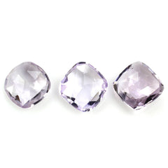 PINK AMETHYST ROSE CUT BRIOLETTE CUSHION 13MM 6.77 Cts.