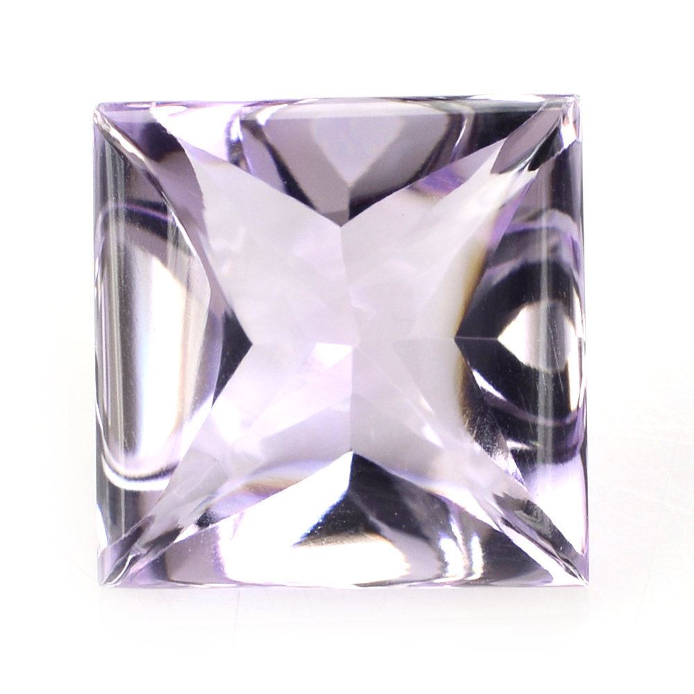 PINK AMETHYST BUFFTOP PRINCESS CUT SQUARE 12MM 7.88 Cts.