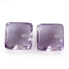 PINK AMETHYST LENTIL CUSHION (HALF DRILL 1.00MM) 10MM 5.25 Cts.