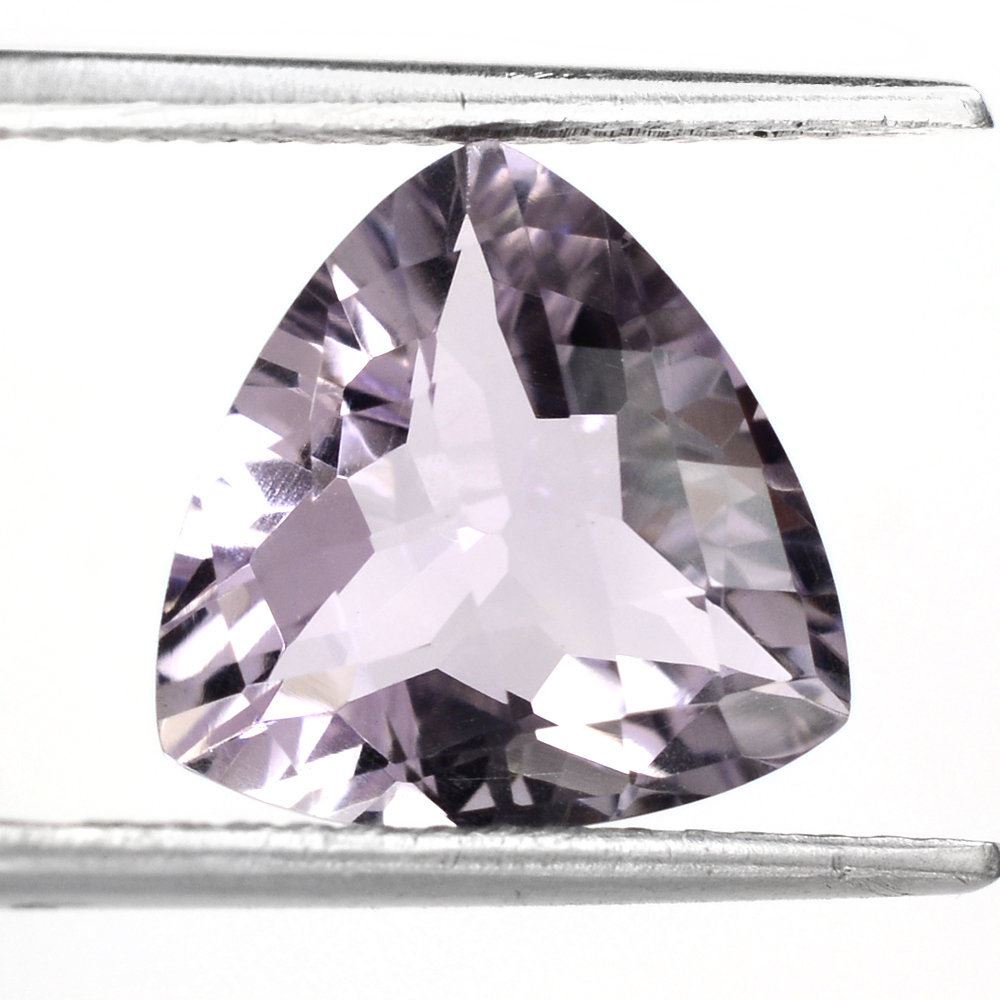 PINK AMETHYST CHECKER CUT TRILLION 12MM 4.87 Cts.