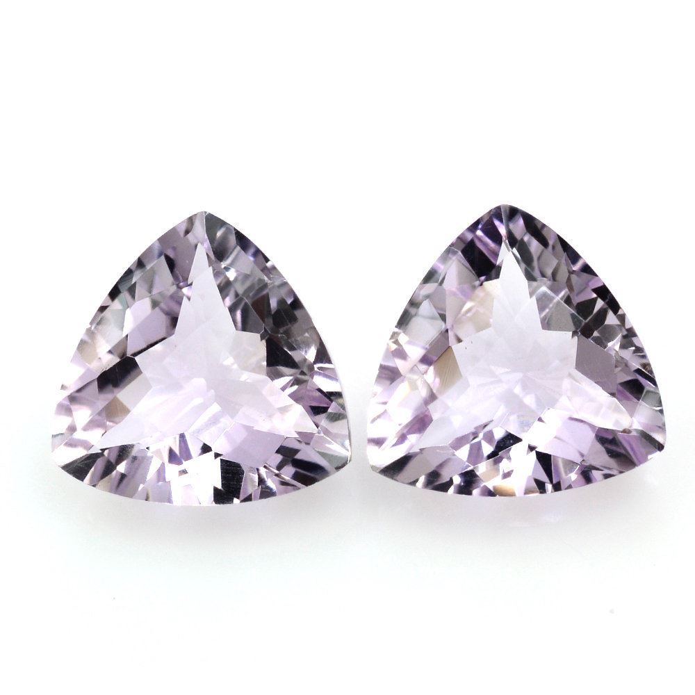 PINK AMETHYST CHECKER CUT TRILLION 12MM 4.87 Cts.