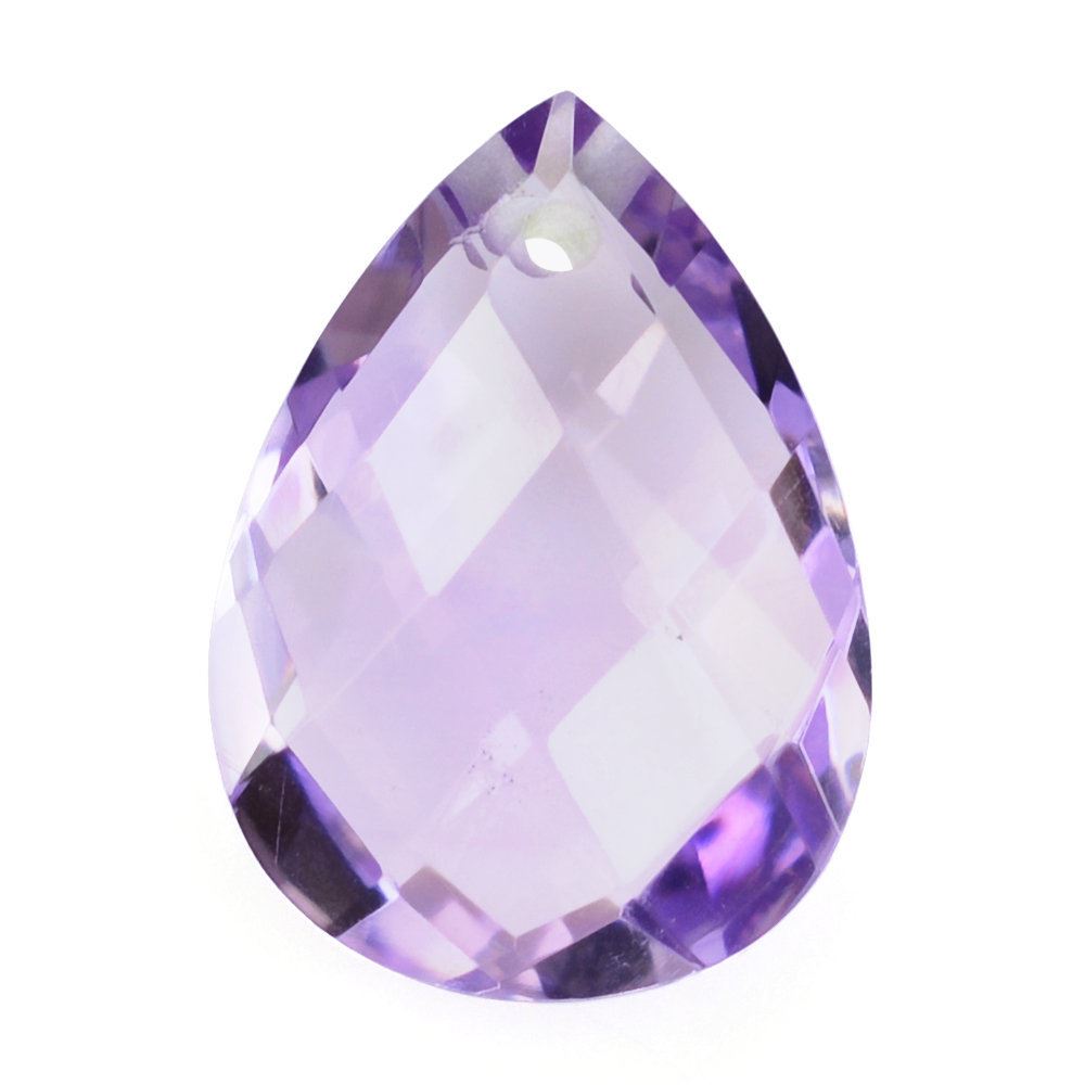 PINK AMETHYST BRIOLETTE PEAR (FULL DRILL) 14X10MM 4.32 Cts.