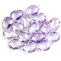 PINK AMETHYST BRIOLETTE PEAR (FULL DRILL) 14X10MM 4.32 Cts.