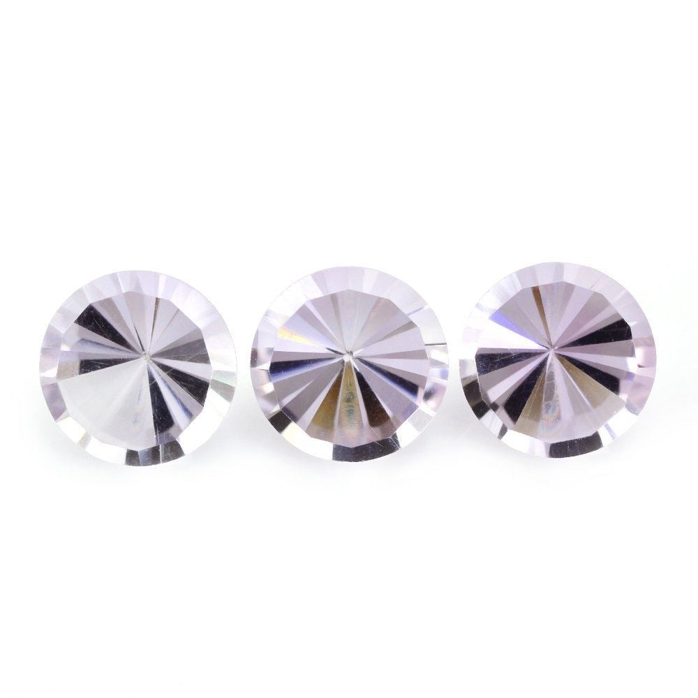 PINK AMETHYST MIRROR CUT ROUND (LITE) 10MM 3.10 Cts.