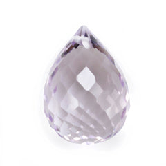 PINK AMETHYST BRIOLETTE FACETED DROP (FULL DRILL) (MEDIUM/CLEAN) 10X7MM 3.05 Cts.