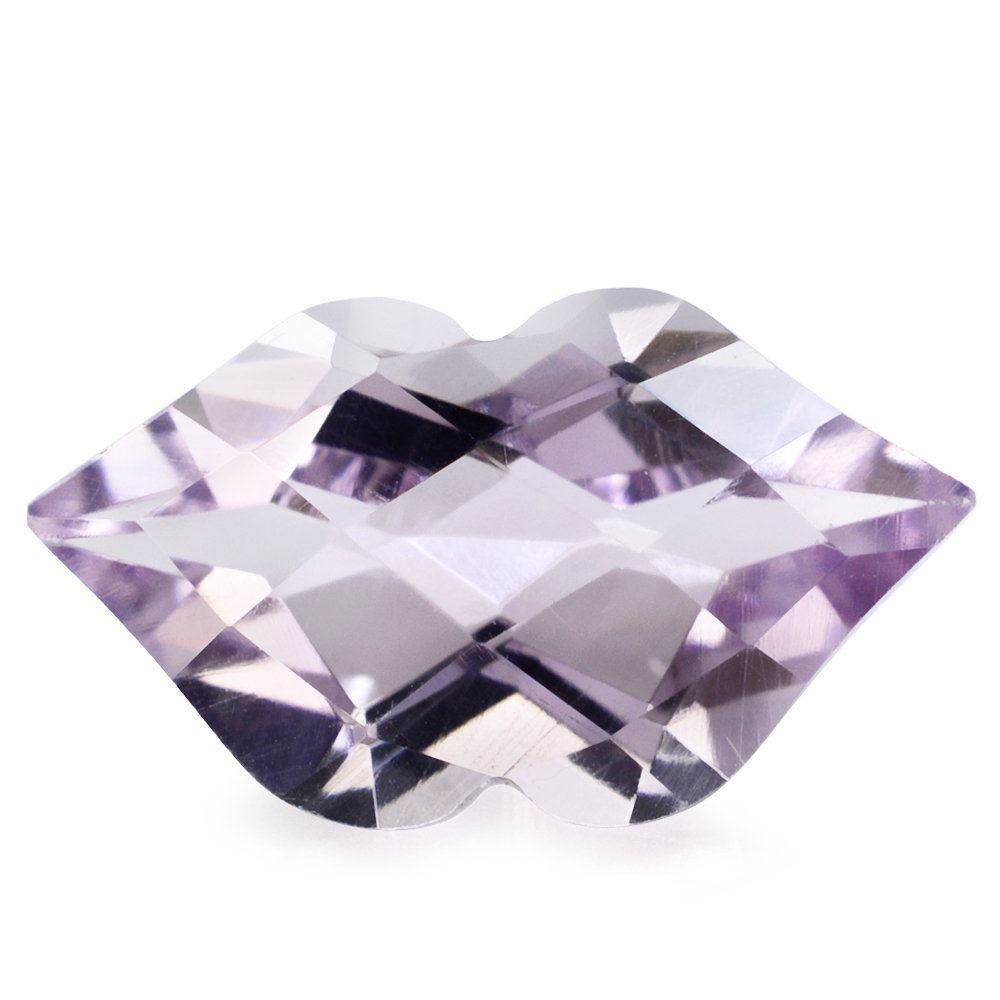 PINK AMETHYST CHECKER CUT LIPS (DES#37) 16X9MM 4.73 Cts.