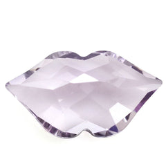 PINK AMETHYST CHECKER CUT LIPS (DES#37) 16X9MM 4.73 Cts.