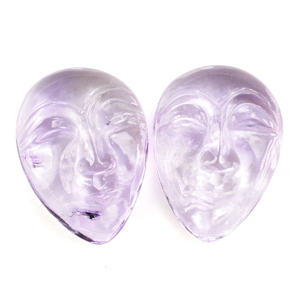 PINK AMETHYST MASK (DES#157) 21X15MM 13.33 Cts.