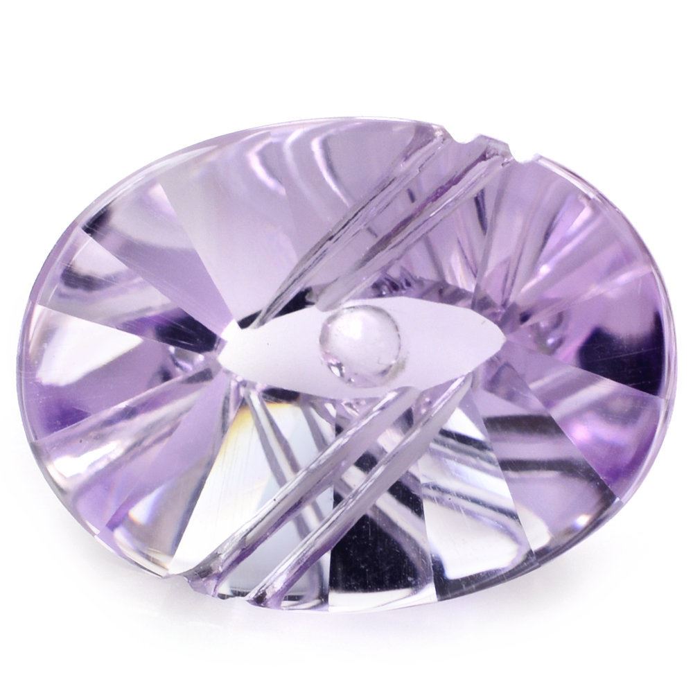 PINK AMETHYST FLAT BUFFTOP EVIL EYE OVAL (DES#112) 20X15MM 16.15 Cts.