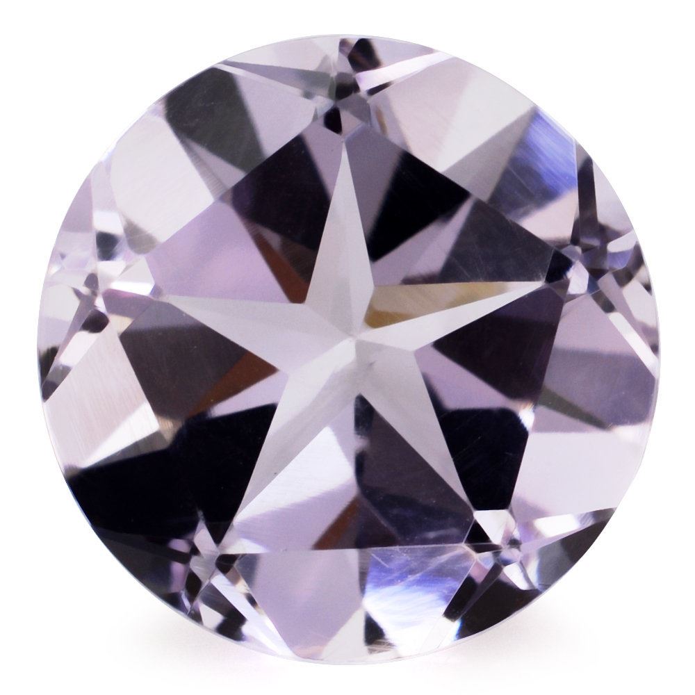 PINK AMETHYST PENTAGON ROUND WITH STAR CUT BACK (DES#44) 15MM 10.81 Cts.