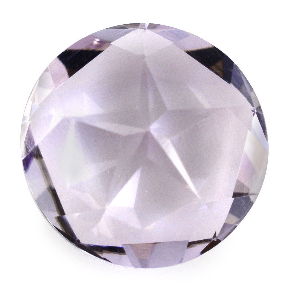 PINK AMETHYST PENTAGON ROUND WITH STAR CUT BACK (DES#44) 15MM 10.81 Cts.