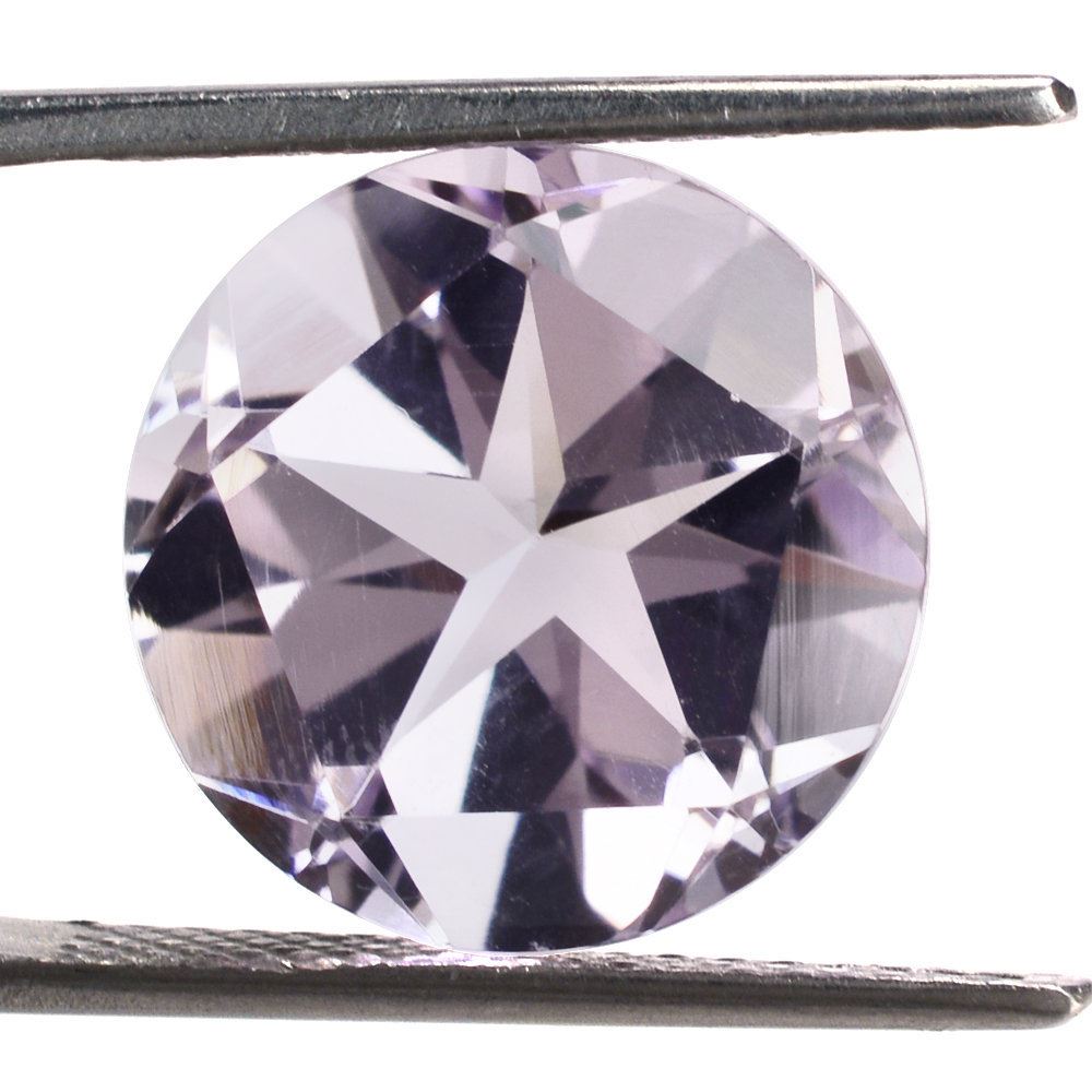 PINK AMETHYST PENTAGON ROUND WITH STAR CUT BACK (DES#44) 15MM 10.81 Cts.