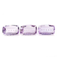 PINK AMETHYST BUBBLE LINE CUSHION (DES#124) 16X10MM 7.09 Cts.
