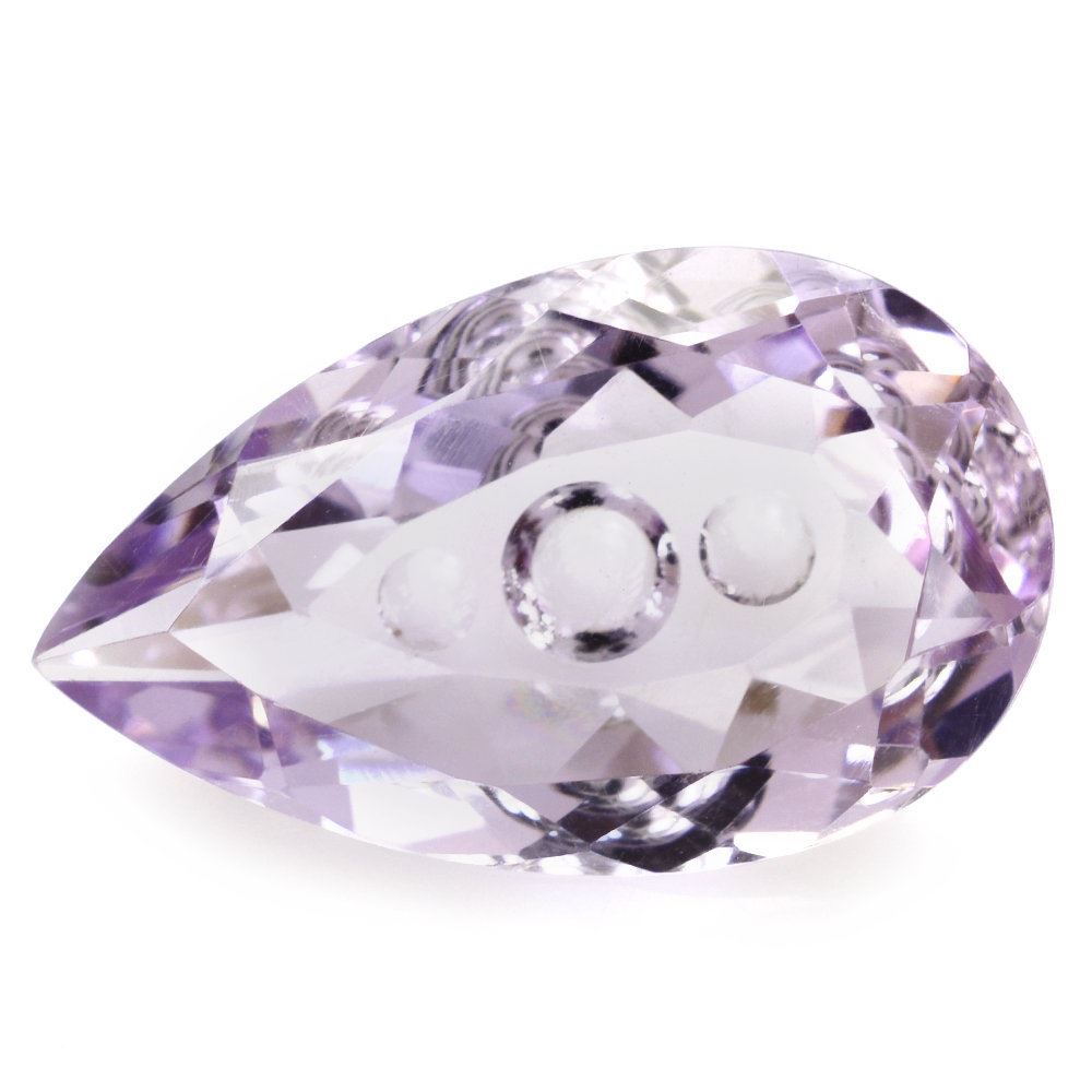 PINK AMETHYST SUPPER BUBBLE PEAR (DES#123) 20X12MM 9.29 Cts.