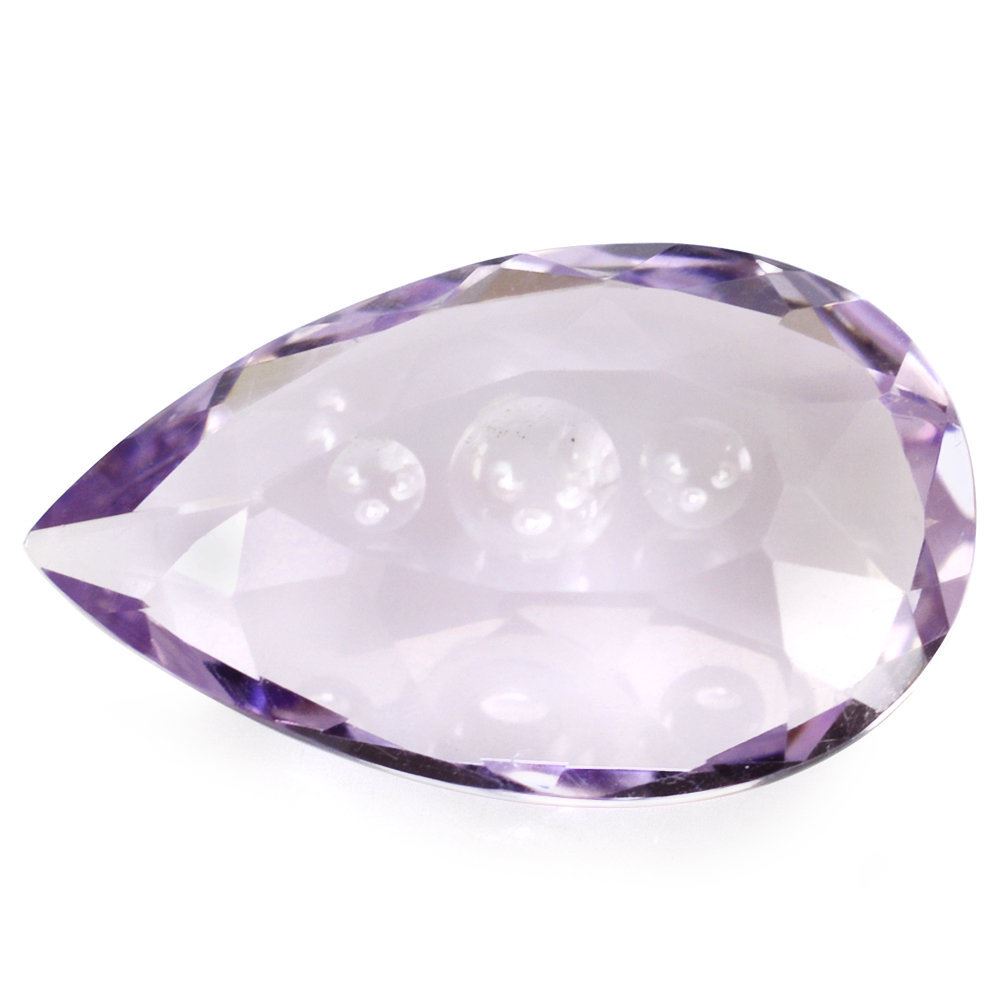 PINK AMETHYST SUPPER BUBBLE PEAR (DES#123) 20X12MM 9.29 Cts.