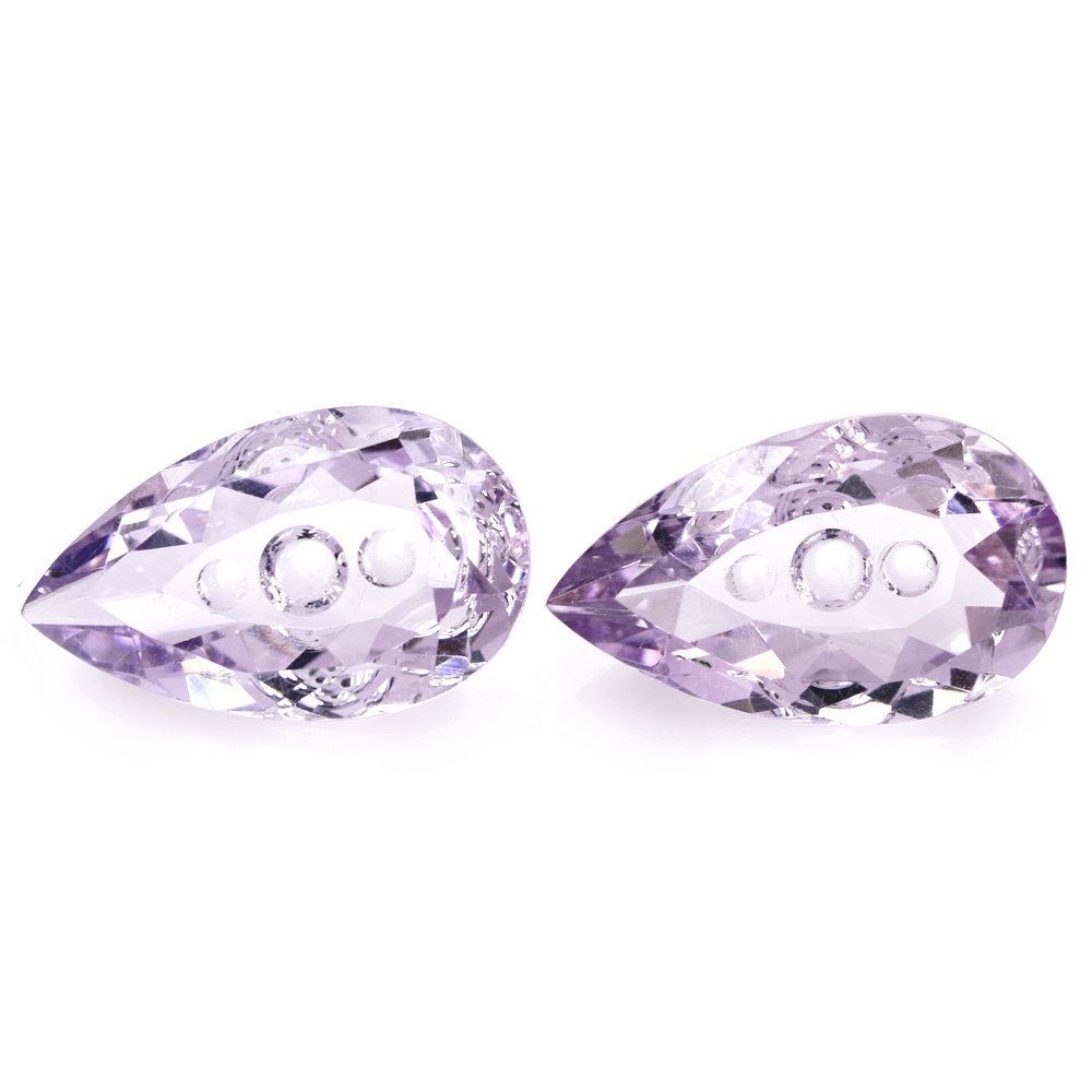 PINK AMETHYST SUPPER BUBBLE PEAR (DES#123) 20X12MM 9.29 Cts.