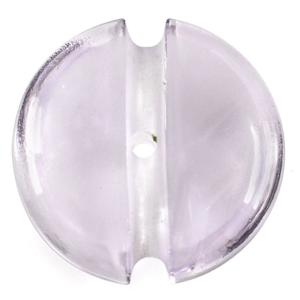 PINK AMETHYST LENTIL ROUND WITH CARVED BELT (DES#25) (FULL DRILL) 15MM 8.50 Cts.