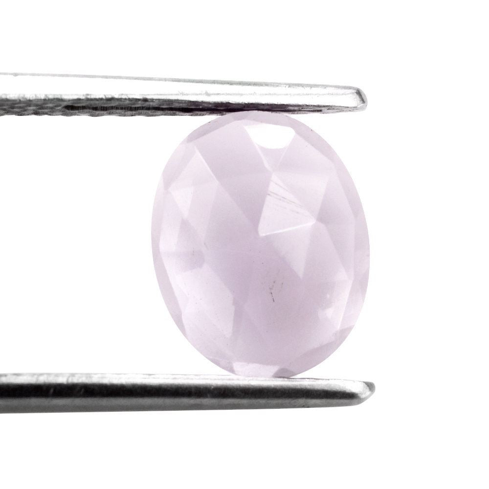 PINK AMETHYST FLAT ROSE CUT OVAL CAB (DES#146) 10X8MM 2.18 Cts.