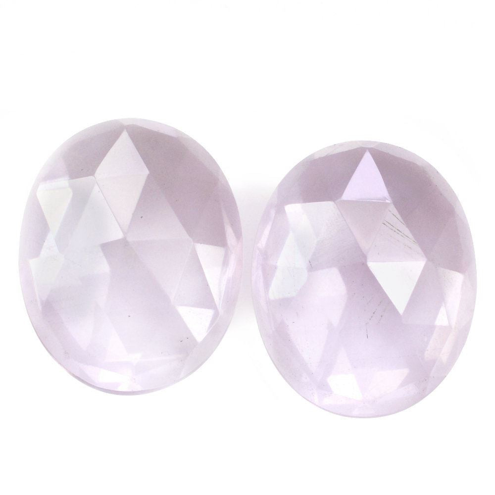 PINK AMETHYST FLAT ROSE CUT OVAL CAB (DES#146) 10X8MM 2.18 Cts.