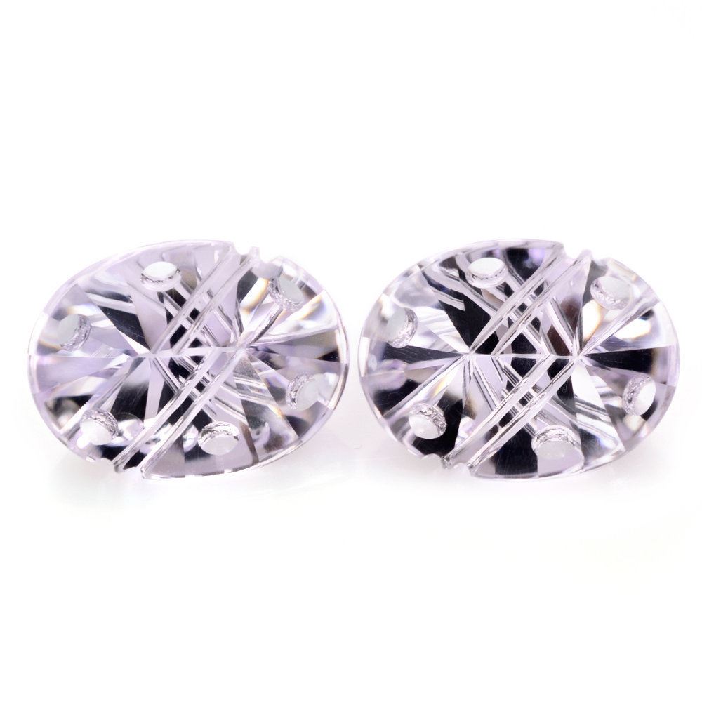 PINK AMETHYST FLAT BUFFTOP SUPPER BUBBLE OVAL (DES#115) 20X15MM 15.01 Cts.
