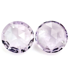PINK AMETHYST ROSE CUT BRIOLETTE ROUND WITH TWO HOLE (FULL DRILL) (DES#63) 16MM 10.71 Cts.