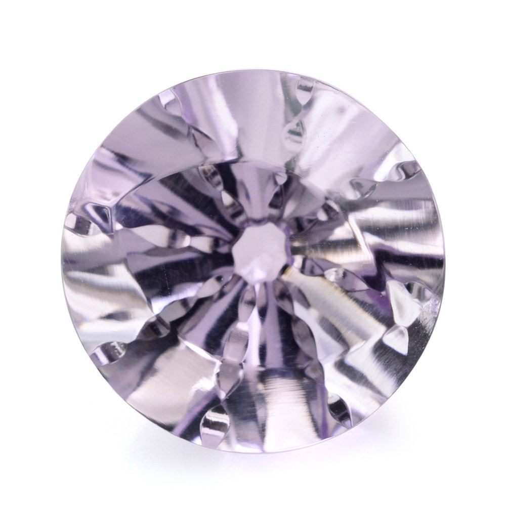 PINK AMETHYST EYE CUT ROUND (DES#89) 13MM 7.06 Cts.