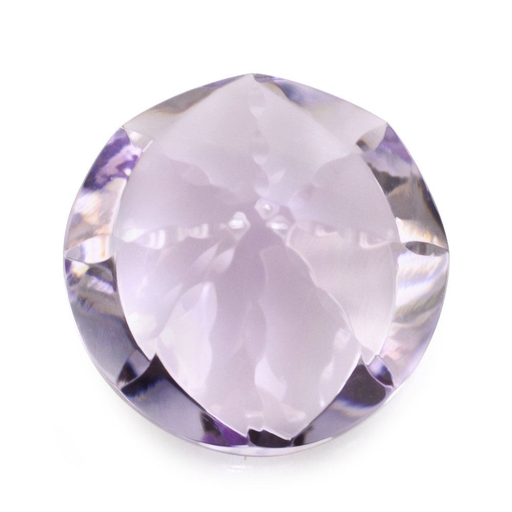 PINK AMETHYST EYE CUT ROUND (DES#89) 13MM 7.06 Cts.