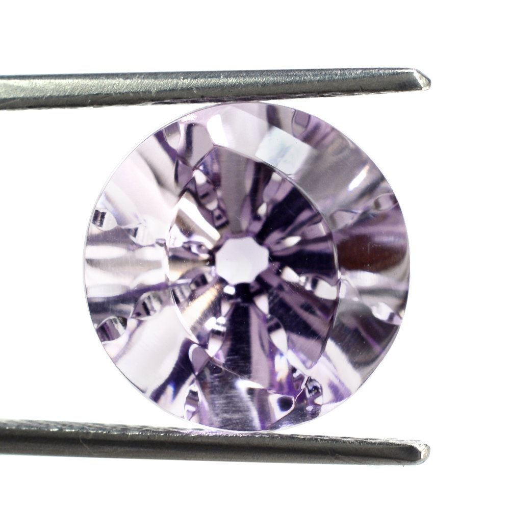 PINK AMETHYST EYE CUT ROUND (DES#89) 13MM 7.06 Cts.