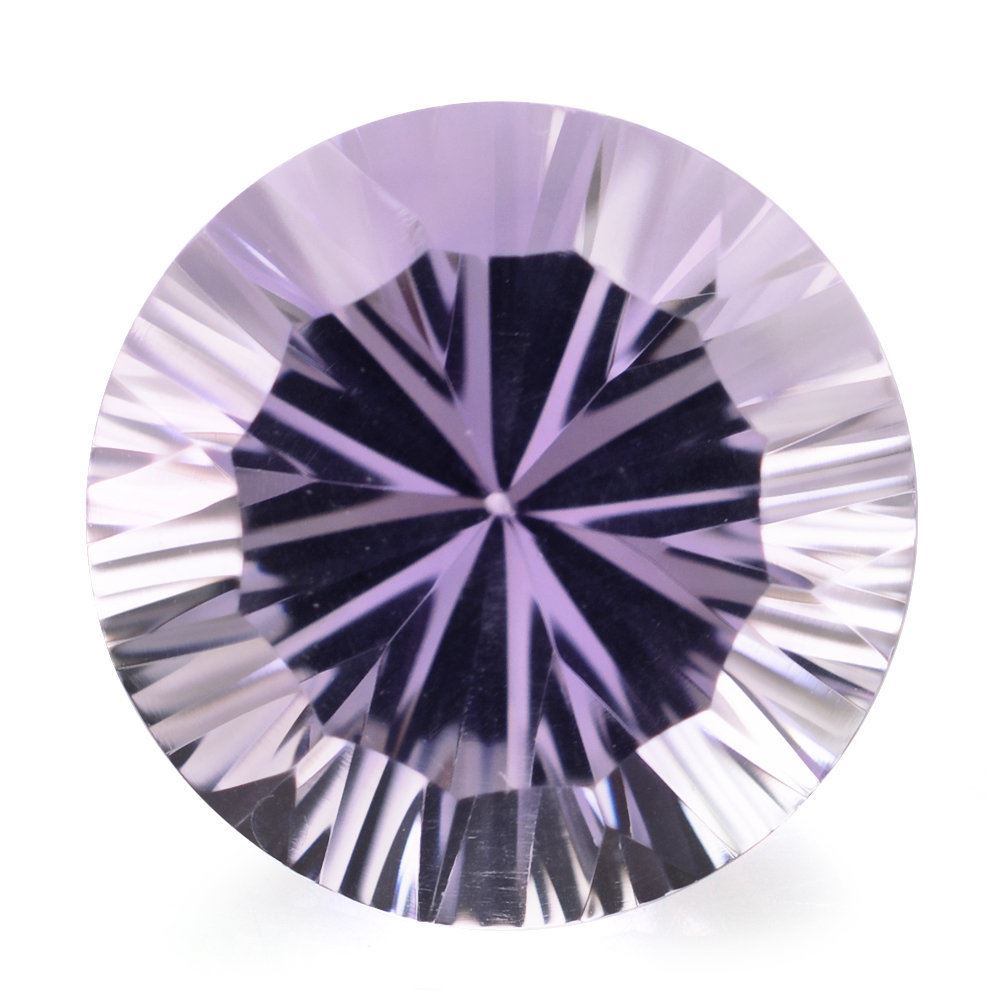 PINK AMETHYST CONCAVE STRAIGHT FACET ROUND (DES#77) 14MM 8.23 Cts.